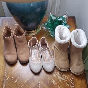 Wonder Nation  Tan Boots and Silver Flats Set